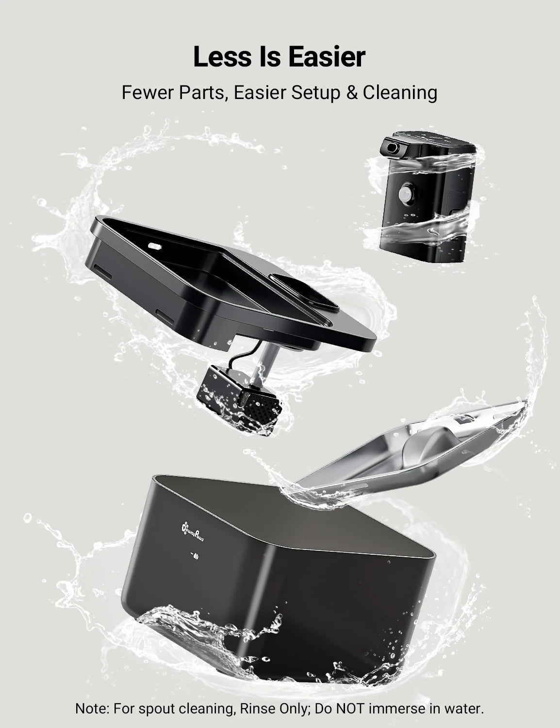 Fontaine à eau 2,5 L en acier inoxydable pour chats