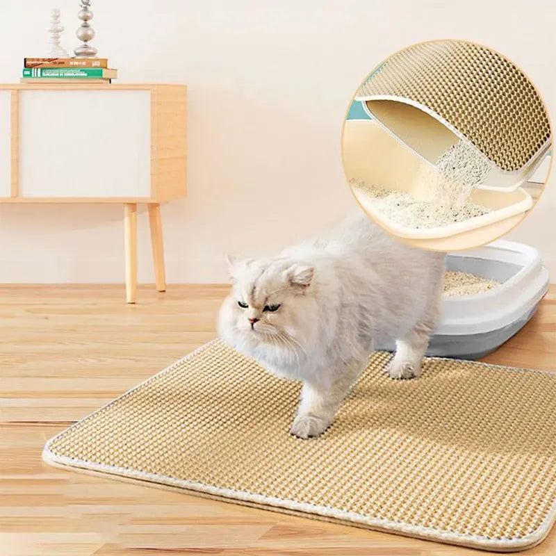 Tapis de litière pour chat double couche