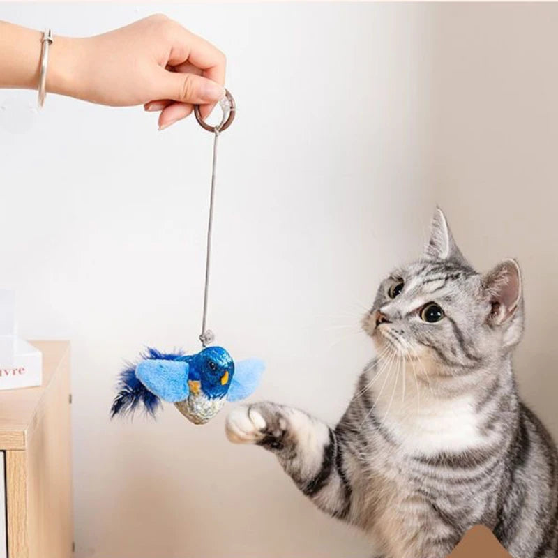 Jouet Oiseau Interactif pour Chats – Avec Son & Herbe à Chat