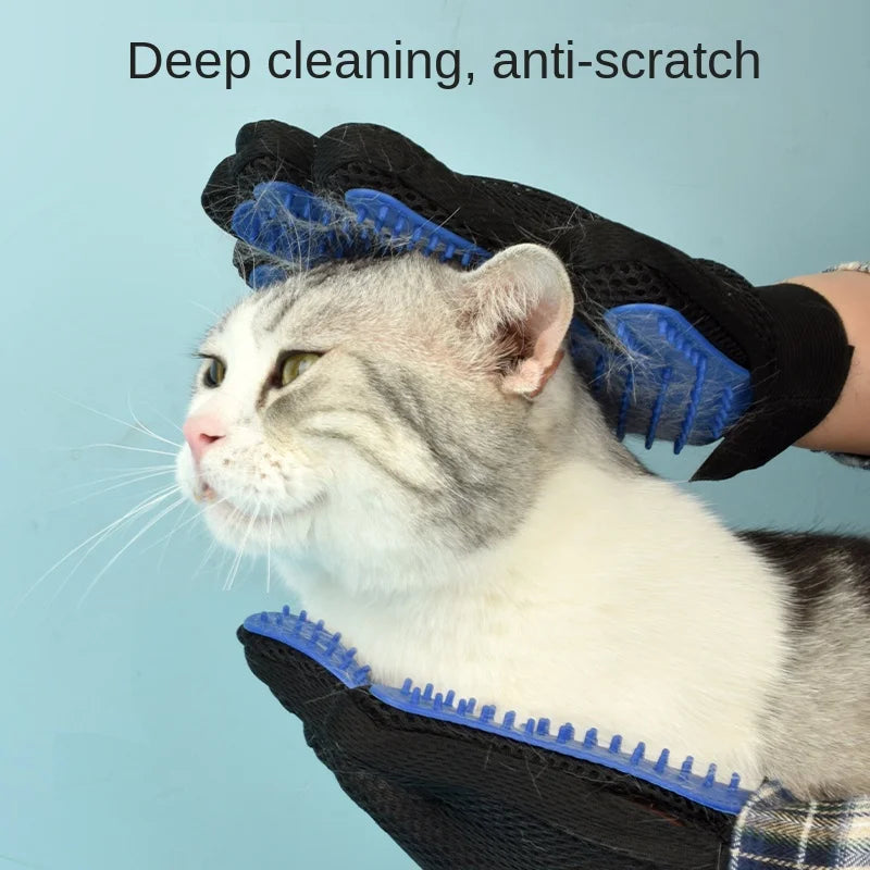 Gants de Toilettage en Silicone pour Chats – Brosse & Retrait des Poils