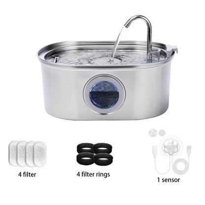 Fontaine à eau pour chats en acier inoxydable 3,2 L