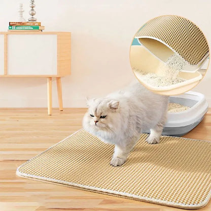 Tapis de litière pour chat double couche