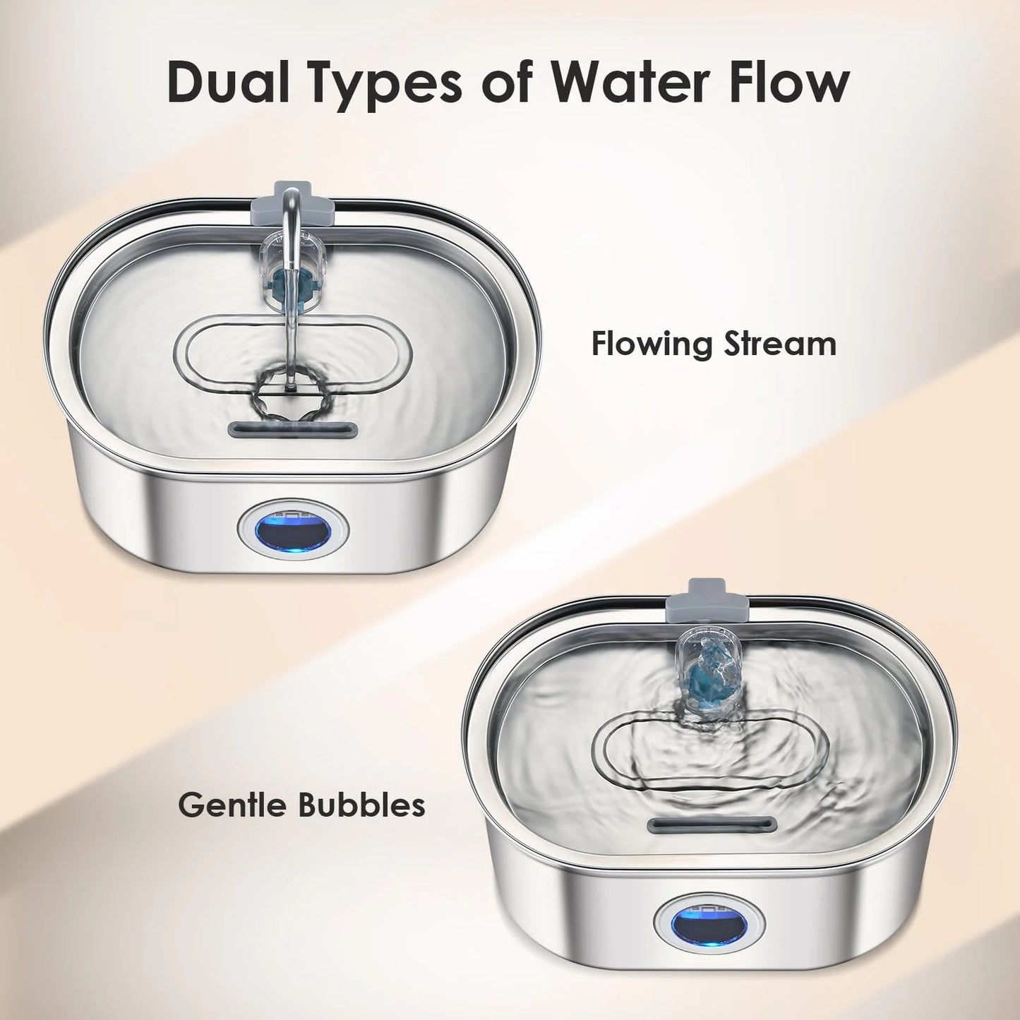 Fontaine à eau pour chats en acier inoxydable 3,2 L