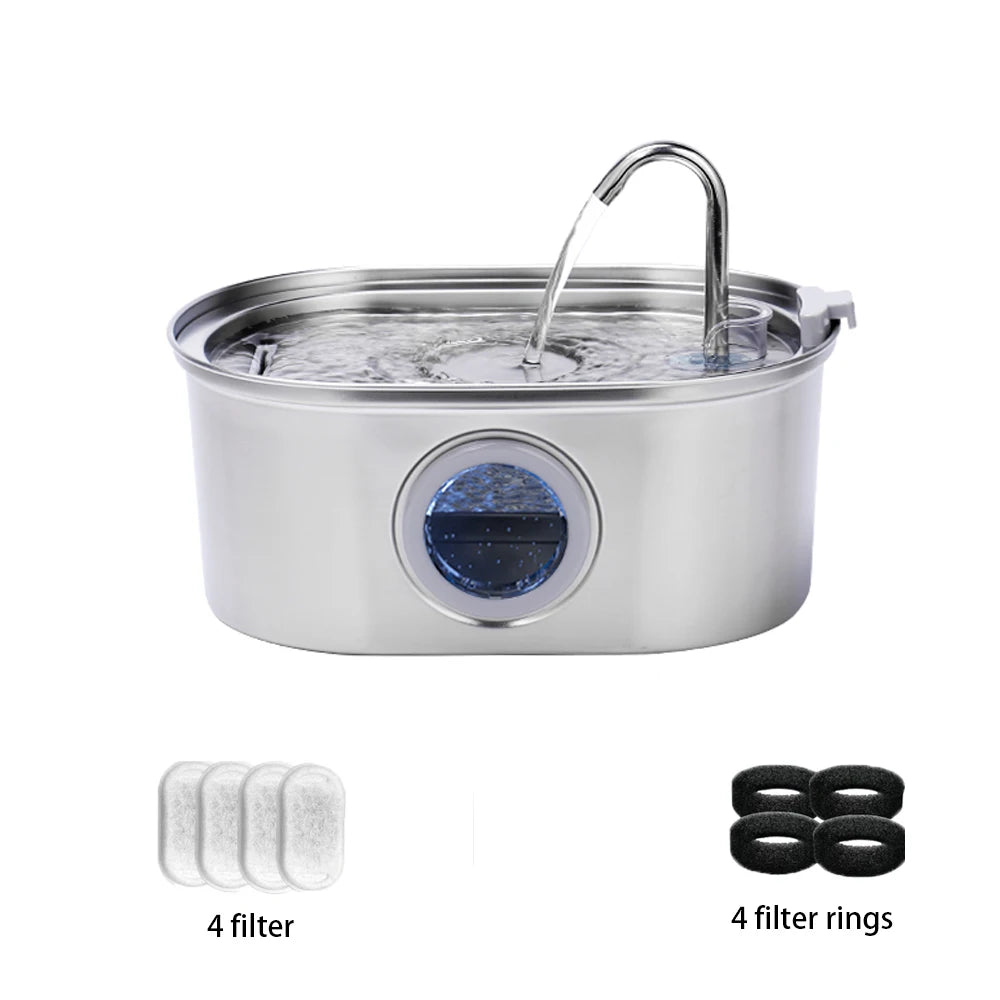 Fontaine à eau pour chats en acier inoxydable 3,2 L