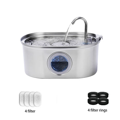 Fontaine à eau pour chats en acier inoxydable 3,2 L