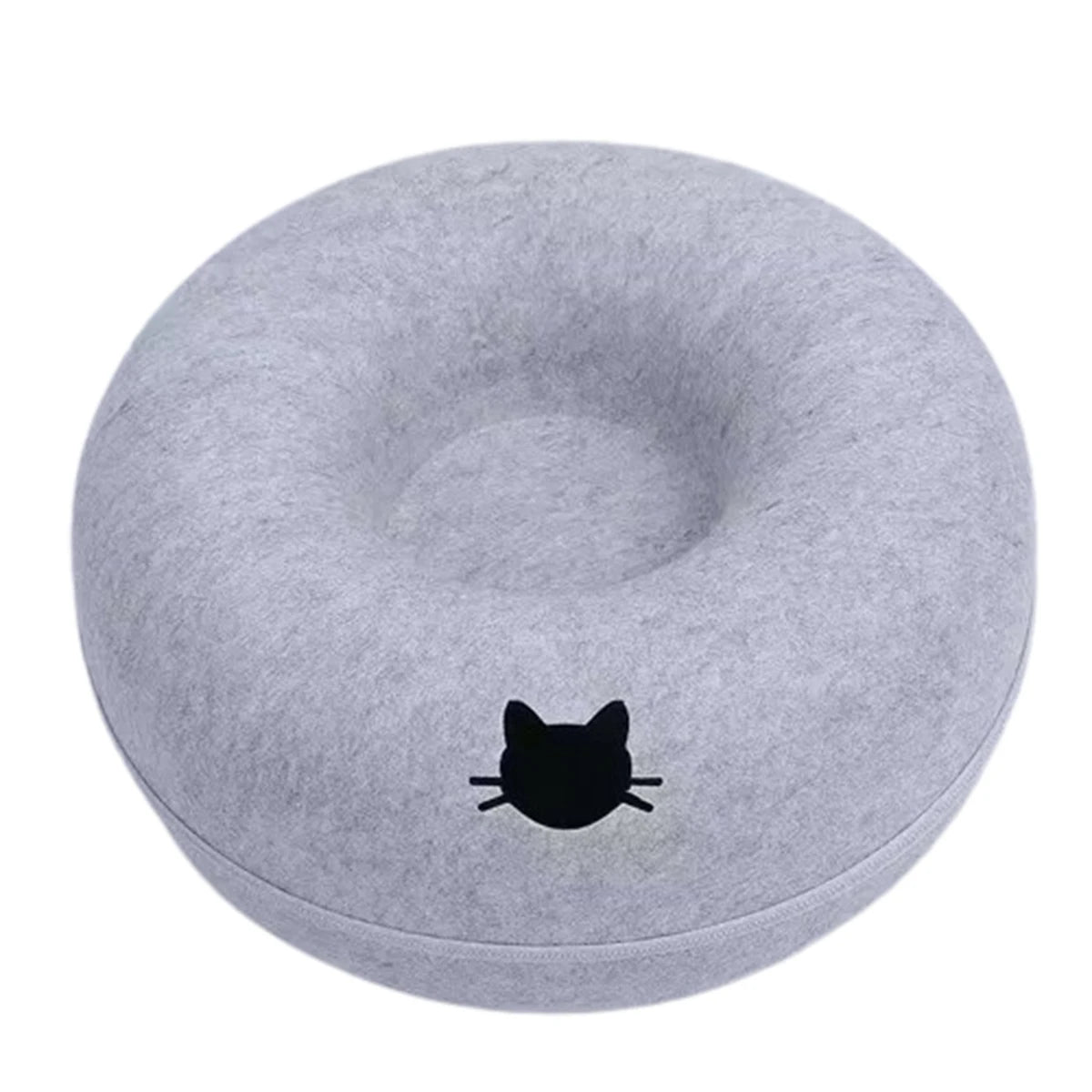 couchage tunnel pour chat gris